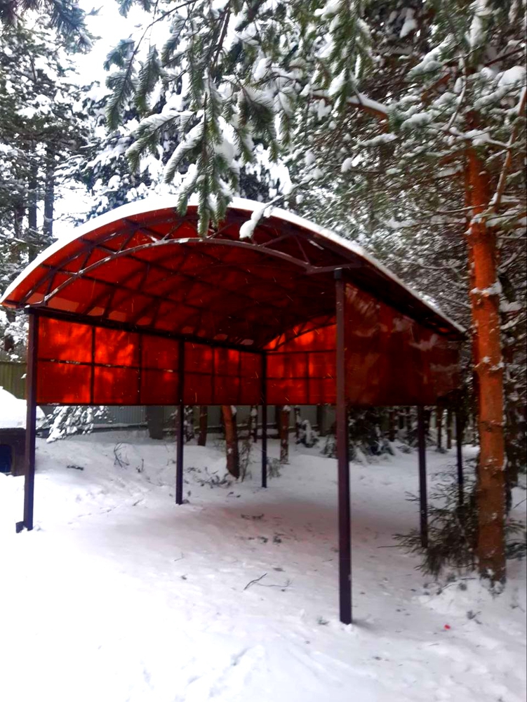 Односкатный навес-беседка для сада