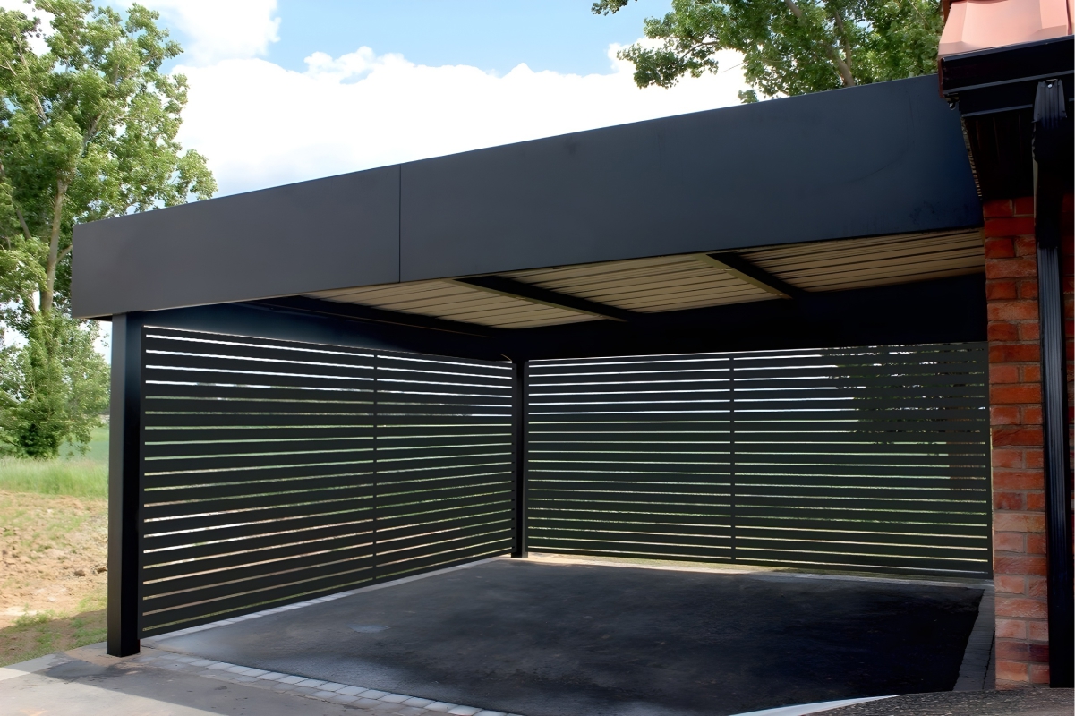 Односкатный навес-беседка для сада