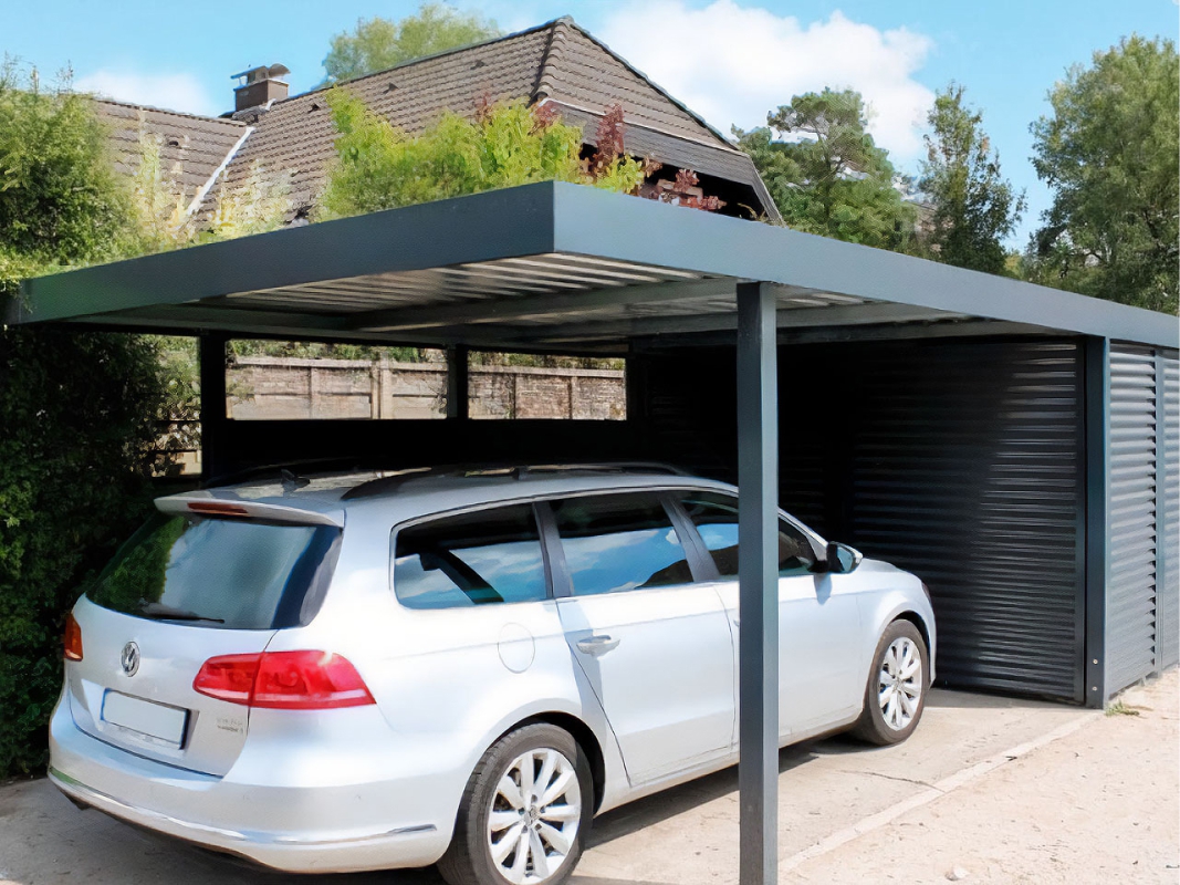 Односкатный навес-беседка для сада